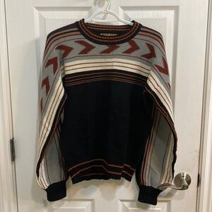Bus Stop Robert Bruce Vintage Striped Brown Black Sweater Men’s Size Small Fall